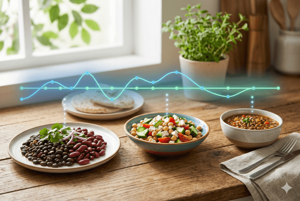 The Blood Sugar Whisperers: How Beans, Lentils & Chickpeas Keep Your Glucose Steady All Day